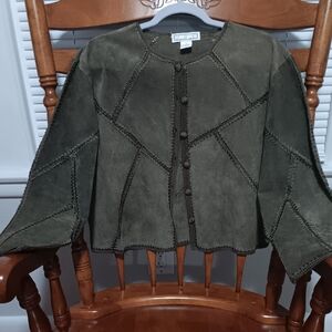 Olive Green Suede Jacket